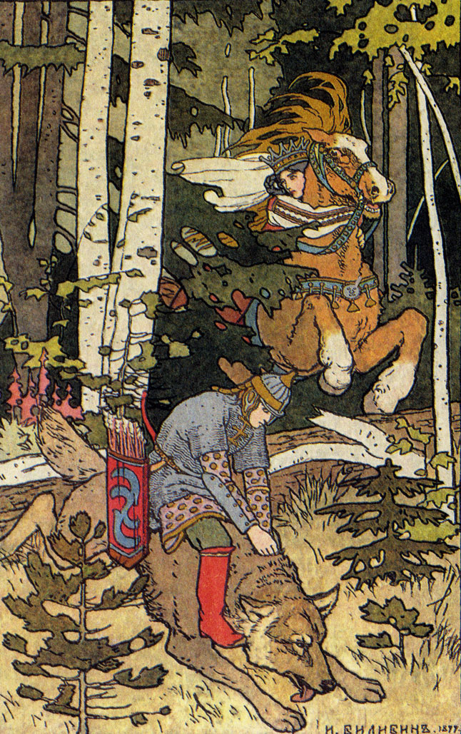 Иллюстрация к сказке 'Иван-царевич и серый волк'